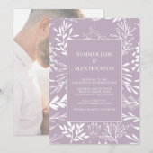 Lavendel Frost Bloemen bruiloft uitnodiging w / fo (Voorkant / Achterkant)