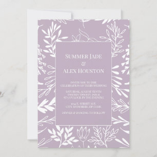 Lavendel Frost Bloemen bruiloft uitnodiging w / fo