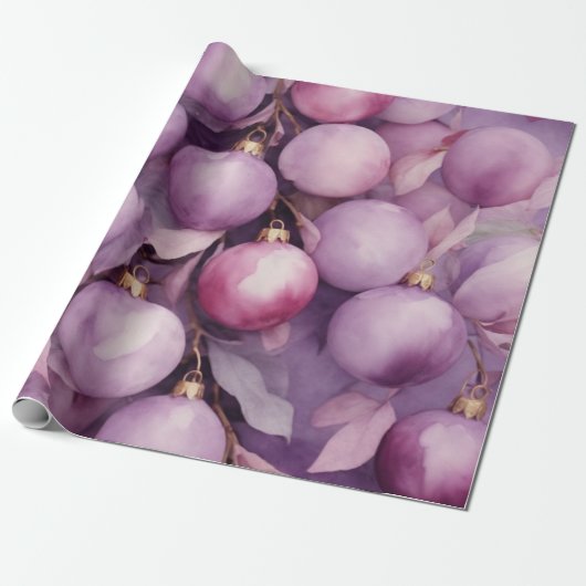 Lavendel Frost: delicate Waterverf winterse gloed Cadeaupapier (Uitgerold)