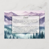 Lavendel Frost in de Alpine Mist bruiloft Informatiekaartje (Voorkant)