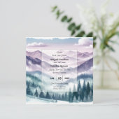 Lavendel Frost in de Alpine Mist bruiloft Kaart (Staand voorkant)