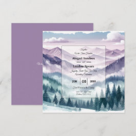 Lavendel Frost in de Alpine Mist bruiloft Kaart