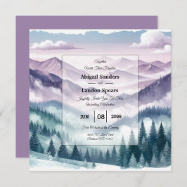 Lavendel Frost in de Alpine Mist bruiloft Kaart