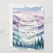 Lavendel Frost in de Alpine Mist bruiloft Kaart (Voorkant)