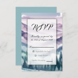 Lavendel Frost in de Alpine Mist bruiloft RSVP Kaartje