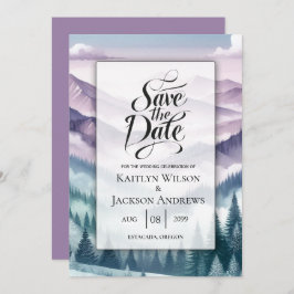 Lavendel Frost in de Alpine Mist bruiloft Save The Date