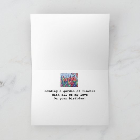 Lavendel Garden of Love Verjaardag voor mijn vrouw Kaart (Binnen)