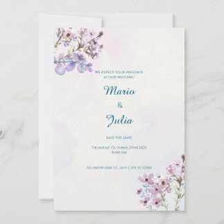 Lavendel Garden Wedding Invitation Design Kaart