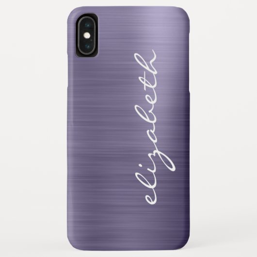 Lavendel Geborsteld Metaal Gepersonaliseerd Schrif Case-Mate iPhone Case (Achterkant)