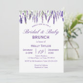 Lavendel gecombineerd Baby shower en Vrijgezellenf Kaart (Staand voorkant)