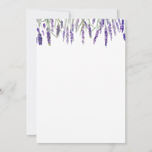 Lavendel gecombineerd Baby shower en Vrijgezellenf Kaart (Achterkant)