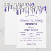 Lavendel gecombineerd Baby shower en Vrijgezellenf Kaart (Voorkant / Achterkant)