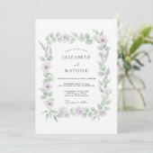 Lavendel Gedempte Eucalyptus Bruiloft Kaart (Staand voorkant)