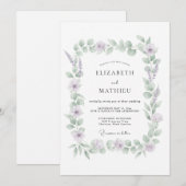 Lavendel Gedempte Eucalyptus Bruiloft Kaart (Voorkant / Achterkant)