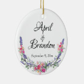 Lavendel geel-roze rozen en Eucalyptus Keramisch Ornament (Rechts)