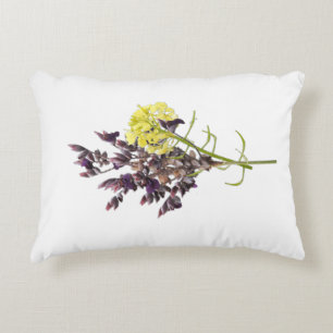 Lavendel & Geel Wildflower Botanisch Ontwerp Accent Kussen