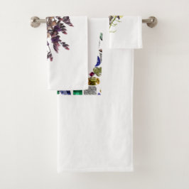 Lavendel & Geel Wildflower Botanisch Ontwerp Bad Handdoek