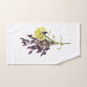 Lavendel & Geel Wildflower Botanisch Ontwerp Bad Handdoek (Handdoek)