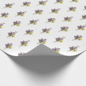 Lavendel & Geel Wildflower Botanisch Ontwerp Cadeaupapier (Hoek)