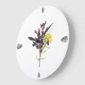 Lavendel & Geel Wildflower Botanisch Ontwerp Grote Klok (Hoek)