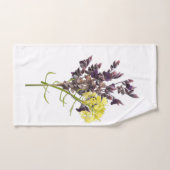Lavendel & Geel Wildflower Botanisch Ontwerp Handdoek (Handdoek)