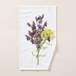 Lavendel & Geel Wildflower Botanisch Ontwerp Handdoek