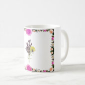 Lavendel & Geel Wildflower Botanisch Ontwerp Koffiemok (Voorkant rechts)