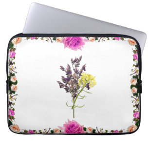 Lavendel & Geel Wildflower Botanisch Ontwerp Laptop Sleeve