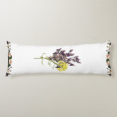 Lavendel & Geel Wildflower Botanisch Ontwerp Lichaamskussen (Voorkant)