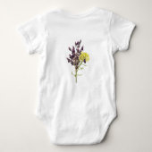 Lavendel & Geel Wildflower Botanisch Ontwerp Romper (Achterkant)