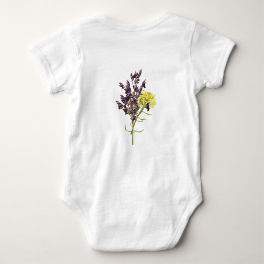 Lavendel & Geel Wildflower Botanisch Ontwerp Romper (Achterkant)