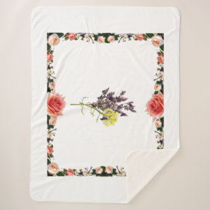 Lavendel & Geel Wildflower Botanisch Ontwerp Sherpa Deken