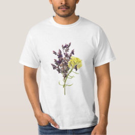 Lavendel & Geel Wildflower Botanisch Ontwerp T-shirt