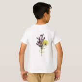 Lavendel & Geel Wildflower Botanisch Ontwerp T-shirt (Achterkant volledig)