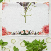 Lavendel & Geel Wildflower Botanisch Ontwerp Theedoek (Gevouwen)