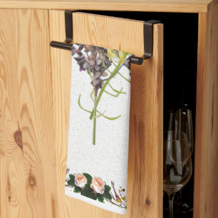 Lavendel & Geel Wildflower Botanisch Ontwerp Theedoek