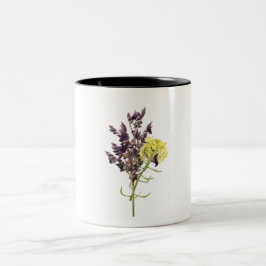 Lavendel & Geel Wildflower Botanisch Ontwerp Tweekleurige Koffiemok