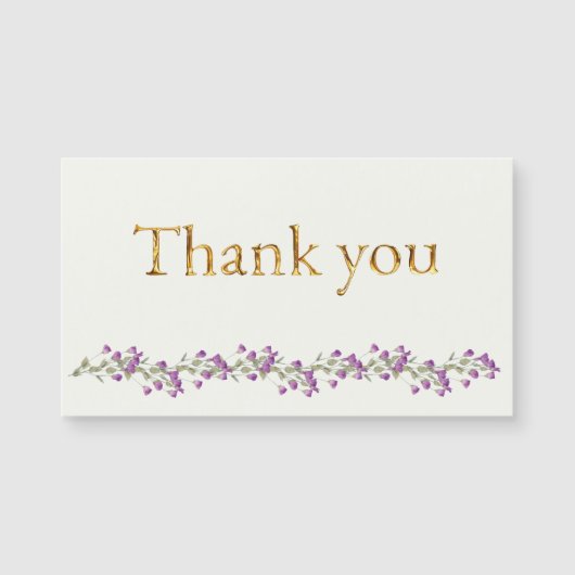 Lavendel gekocht met Elegant Gold Script Bedankt (Voorkant)