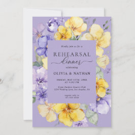 Lavendel Gele Bloemen Lente Oefen Diner Kaart