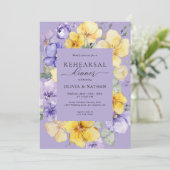 Lavendel Gele Bloemen Lente Oefen Diner Kaart (Staand voorkant)