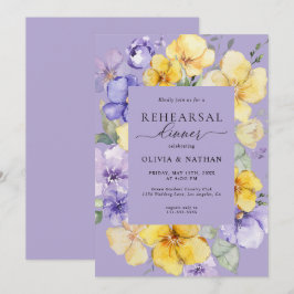 Lavendel Gele Bloemen Lente Oefen Diner Kaart