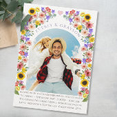 Lavendel & Gele Elegantie Foto Boog Wildflower Kaart