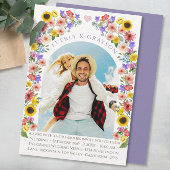 Lavendel & Gele Elegantie Foto Boog Wildflower Kaart