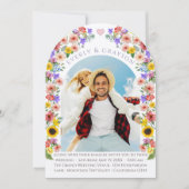 Lavendel & Gele Elegantie Foto Boog Wildflower Kaart (Voorkant)