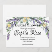 Lavendel Gele Roos en Eucalyptus Bruidsdouche Kaart (Voorkant / Achterkant)