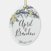 Lavendel gele rozen en Eucalyptus Keramisch Ornament (Rechts)