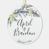 Lavendel gele rozen en Eucalyptus Keramisch Ornament (Links)