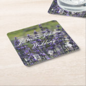 Lavendel gepersonaliseerde bruiloft gunst Onderzet Kartonnen Onderzetters (Schuin)