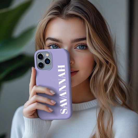 Lavendel gepersonaliseerde naam eenvoudig  iPhone hoesje