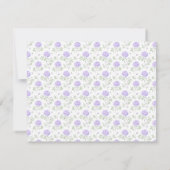 Lavendel geruite en bloemige kaart voor baby's (Achterkant)
